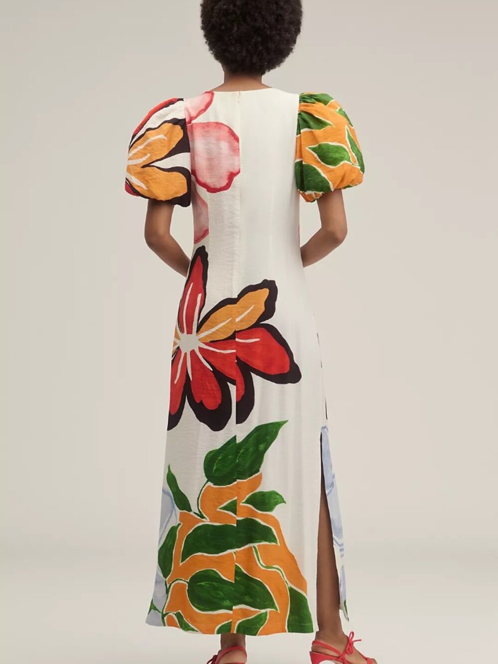 Anthropologie Puff-Sleeve A-Line Floral Maxi Dress Size XS NWT - Picture 2 of 7
